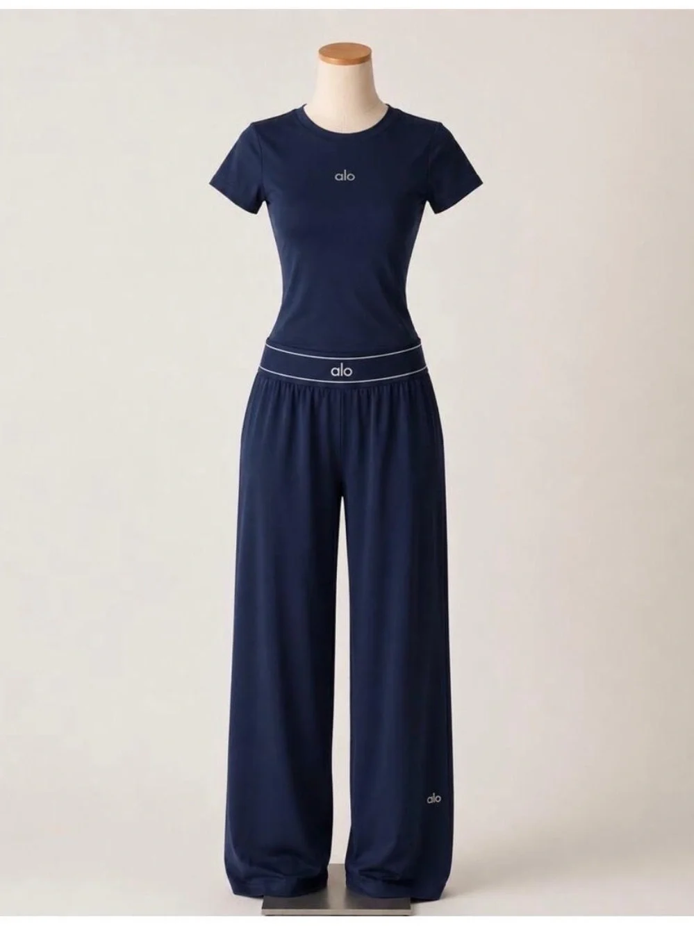 ALO Yoga Navy Wide-Leg Jumpsuit